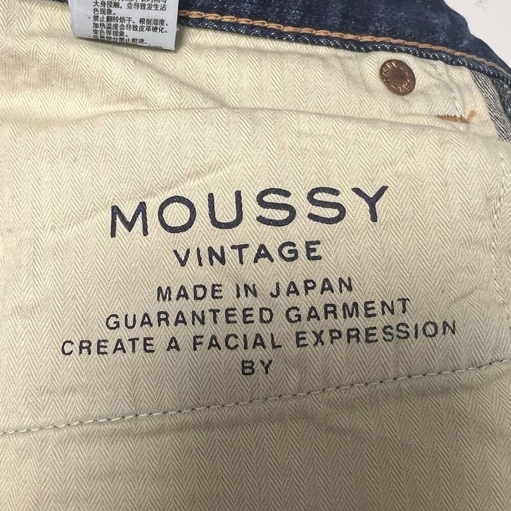MOUSSY Jeans Straight Leg Button Fly High Waist Blue Denim Women's Size 26 - Picture 9 of 9